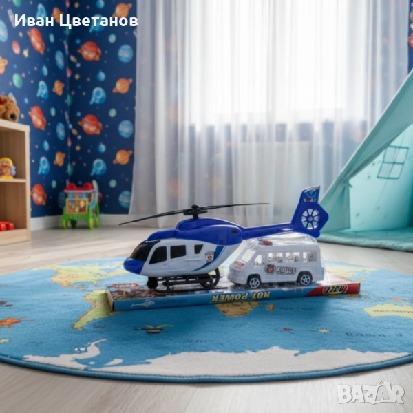 Комплект полицейски хеликоптер и бус S.W.A.T., снимка 1