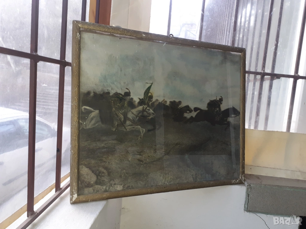 Стара литография снимка плакат Хвърковатата чета Бенковски, снимка 1