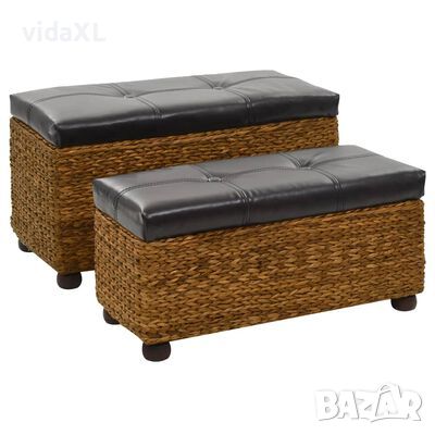 vidaXL Комплект от 2 пейки, морска трева, кафяви（SKU:246108, снимка 1