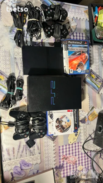 Две конзоли PS2 с 4 джойстика и игри, снимка 1