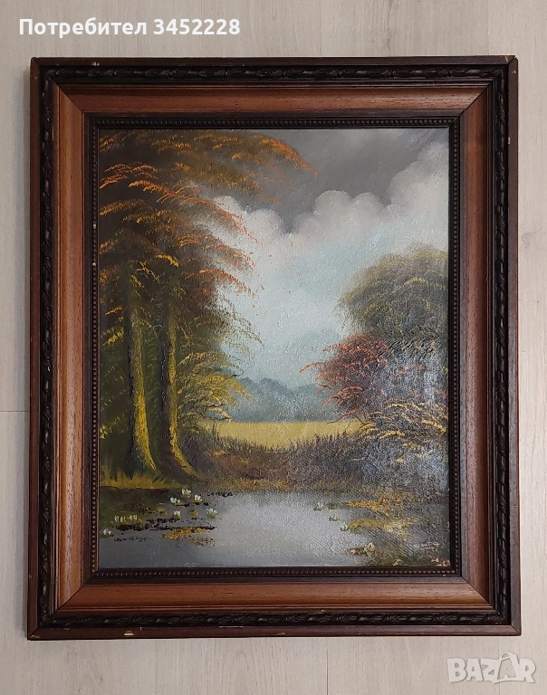 картина платно рамка дървена 65см 55см за ценители , снимка 1