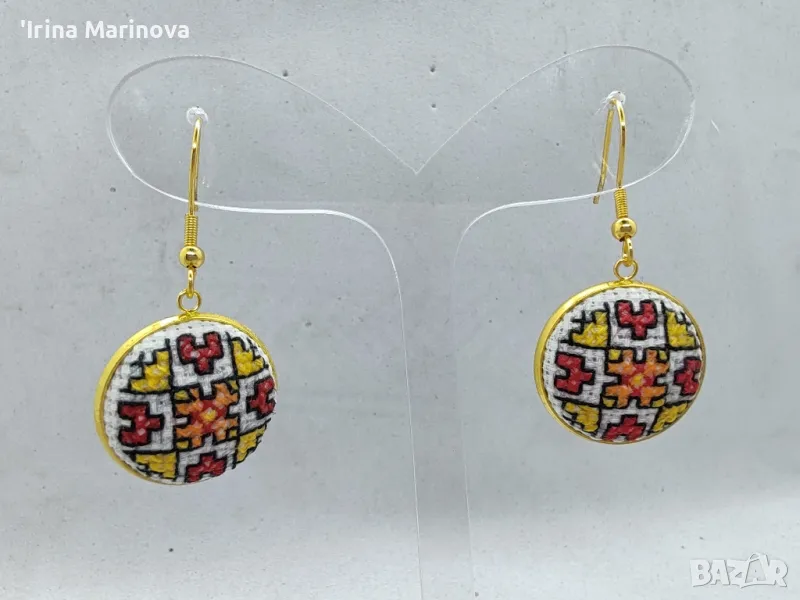 Обеци с бродерия, снимка 1