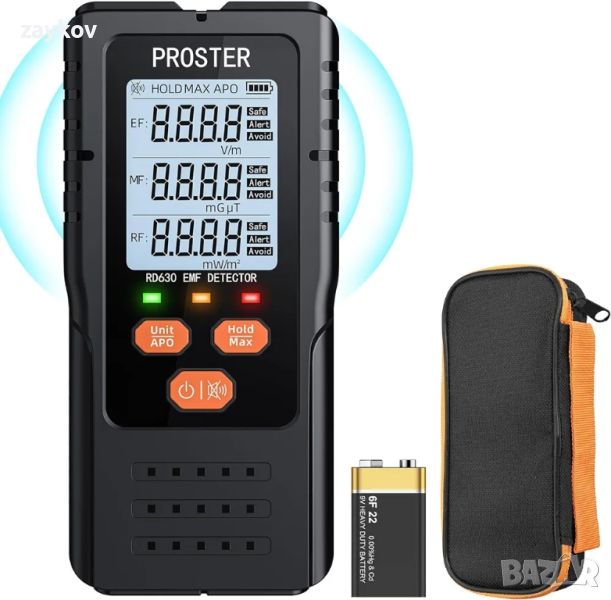 Proster EMF Meter, 3 в 1 цифров електромагнитно поле радиационен детектор, снимка 1