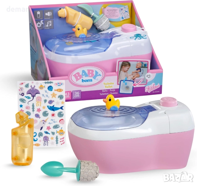 BABY born Тоалетна за кукли със звуци и аксесоари, за кукли 36 и 43 см, снимка 1