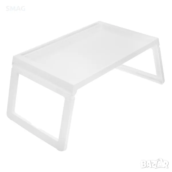 Поднос - маса пластмасова сгъваема бяла 54x35x27см S_1248527, снимка 1
