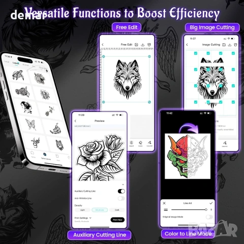 Принтер за татуировки Yowell H1, 10 листа трансферна хартия, черен, снимка 9 - Принтери, копири, скенери - 53382697