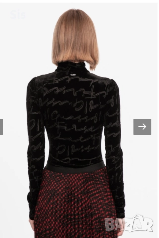 Дамско черно боди с надписи -Guess, снимка 8 - Блузи с дълъг ръкав и пуловери - 52849135