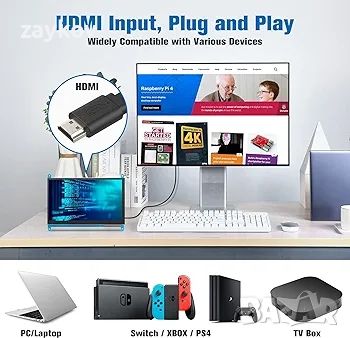  7-инчов Raspberry Pi сензорен монитор Raspberry Pi Display 1024 x 600, снимка 2 - Монитори - 46388631