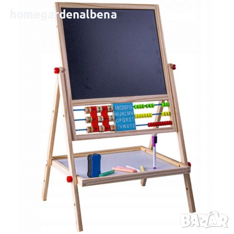 Мултифункционална образователна детска дъска с дървена рамка, магнитна, за писане и рисуване, снимка 9 - Образователни игри - 54142498