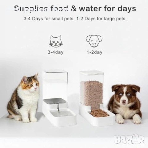 Нов Комплект хранилка и поилка за котки и малки кучета 3.3L за любимци, снимка 2 - За котки - 53836566