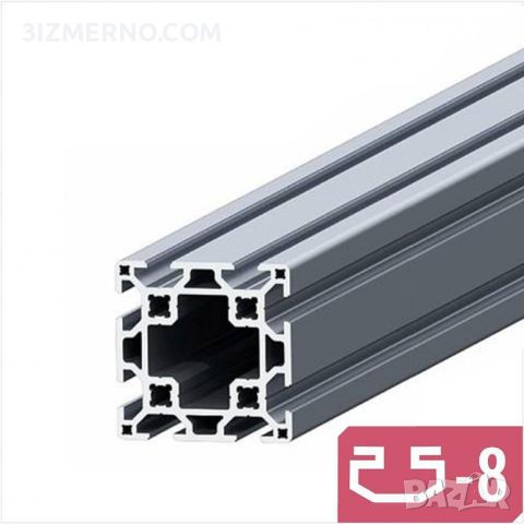 ДВОЕН СЛОТ Конструктивен алуминиев профил 60Х60 Слот 8 Т-Образен