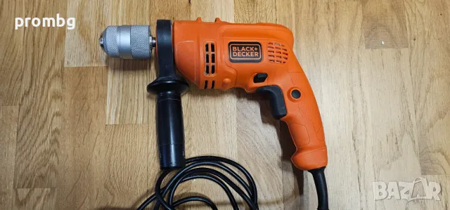 ударна бормашина BLACK & DECKER, 500W, 13мм, с битове и свредла, снимка 3 - Бормашини - 48164809