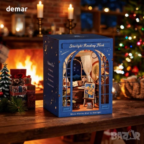 Комплект за кътче за четене DolphinIsle, 3D дървен пъзел, звездна светлина и блестящо звездно небе, снимка 9 - Пъзели - 53052081