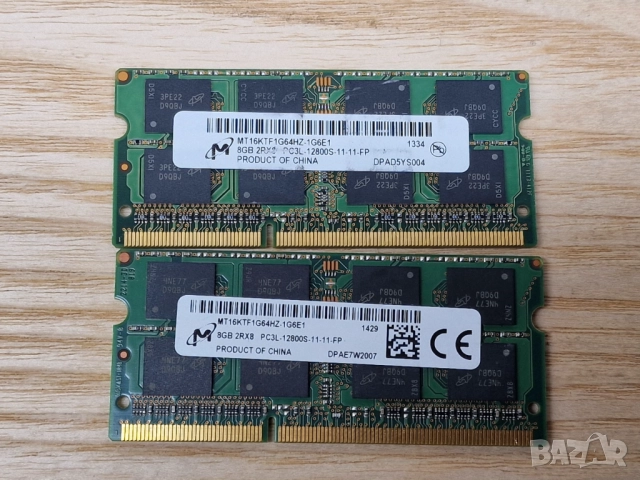 ✅8GB DDR3L 1600Mhz Micron Ram Рам Памет за лаптоп с гаранция!