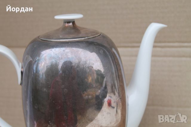 Старо Немско порцеланово чайниче облицовано със сребърен лист ''Rosenthal, снимка 16 - Антикварни и старинни предмети - 46461019