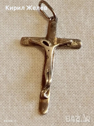 Сребърен кръст висулка майсторска ръчна изработка 52467, снимка 5 - Колиета, медальони, синджири - 52707549