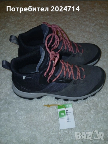 туристически обувки естествен велур Quechua номер 38, снимка 8 - Дамски ежедневни обувки - 53580714