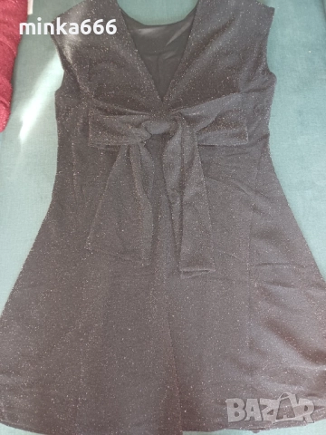 Черна рокля със сребристо., снимка 4 - Рокли - 52637891