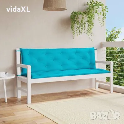 vidaXL Възглавници за градински пейки 2 бр тюркоаз 150x50x7 см плат(SKU:361715), снимка 2 - Градински мебели, декорация  - 49195222