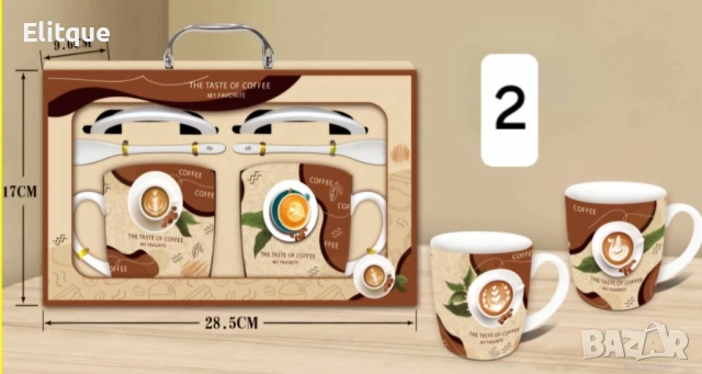 Комплект от 2 броя чашки с 2 броя лъжички, 400ML, снимка 4 - Чаши - 52898306