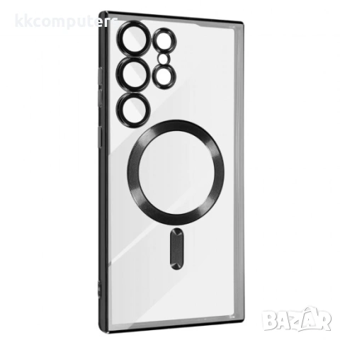 Силиконов кейс bSmart Chrome Magsafe с протектори за камерите, За Samsung Galaxy S26 Ultra, Черен , снимка 2 - Калъфи, кейсове - 53475477