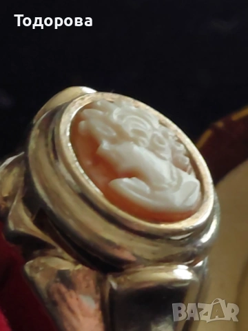 Масивен поръчков сребърен пръстен с камея, снимка 4 - Пръстени - 53863612