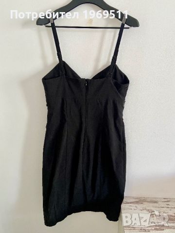 Къса черна рокля с камъчета, снимка 4 - Рокли - 45207645