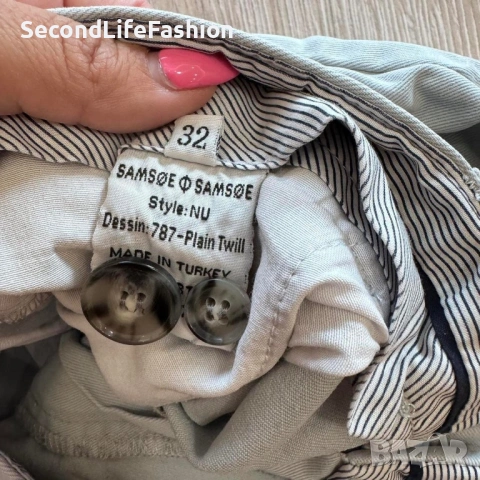 Мъжки сиво къси панталони Samsoe Samsoe размер 32 памук, снимка 7 - Къси панталони - 53244667