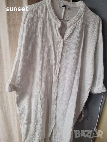 Бяла памучна риза,тип рокля- 40 размер, снимка 8 - Ризи - 46429070