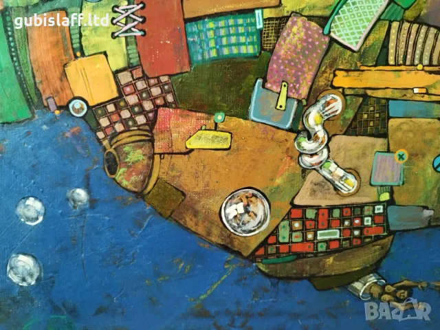 Картина "Кръговрат", проф. Пл. Легкоступ, 1993 г., снимка 6 - Картини - 49372508