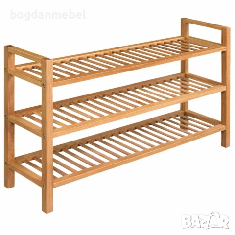 Sonata Поставка за обувки с 3 рафта, 100x27x59,5 см, дъбов масив