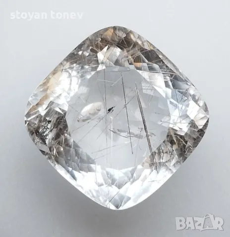 Огромен рядък рутилов кварц със златни игли - 43.41кт.! Нов!, снимка 2 - Други - 50062580