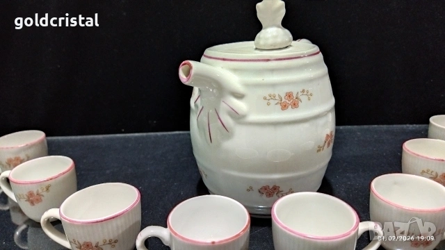 Стар български порцелан чашки с бърдуче , снимка 6 - Антикварни и старинни предмети - 53308059