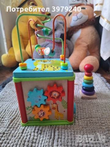 Дървен дидактически куб, конус..., снимка 2 - Образователни игри - 53442511