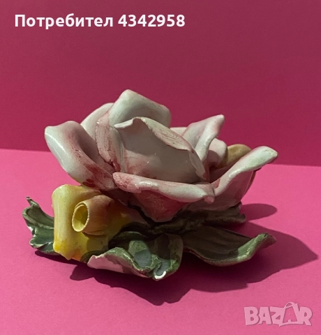  Винтидж порцеланова роза.Италия.(1970-1990)