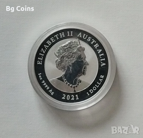 Сребро 1 OZ 2021 Дракон , снимка 2 - Нумизматика и бонистика - 38965943