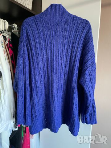 H&M Divided Дамски син оувърсайз пуловер, L, снимка 5 - Блузи с дълъг ръкав и пуловери - 45717480