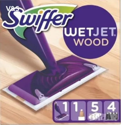 Моп SWIFFER WET JET комплект за почистване на паркет и ламинат, снимка 2 - Мопове, кофи, четки и метли - 48309723