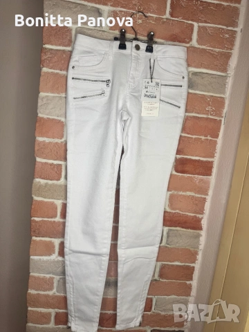 Бели дънки Zara Basic, снимка 2 - Дънки - 37316304