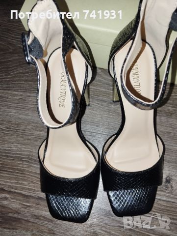 Лачени сандали на ток , снимка 2 - Дамски елегантни обувки - 45711278