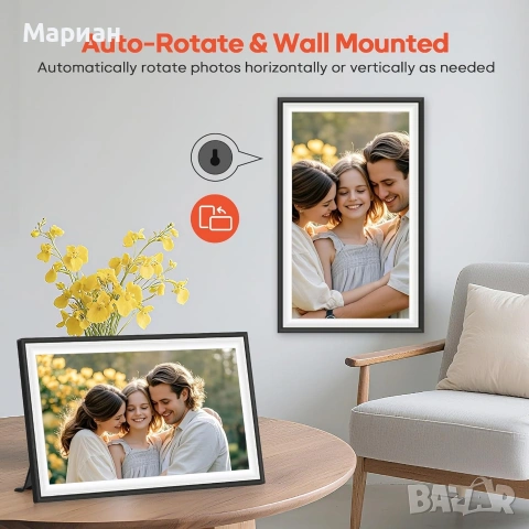 Цифрова фоторамка , 15,6 инча, сензорен IPS, FHD, Тъч, снимка 2 - Друга електроника - 53851125