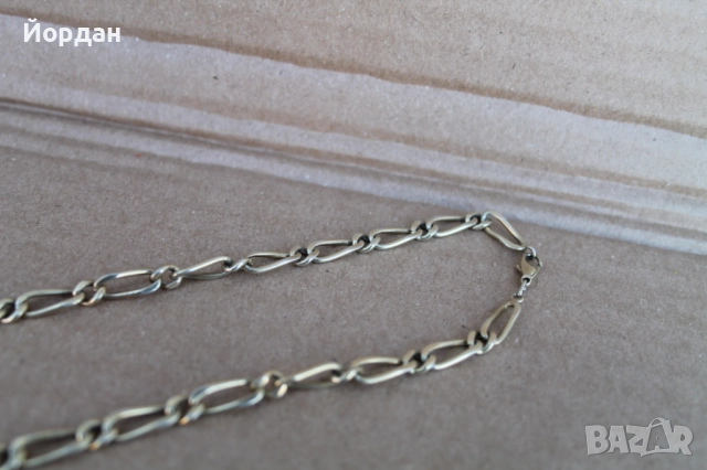 Сребърен позлатен ланец/синджир , снимка 4 - Колиета, медальони, синджири - 52653955