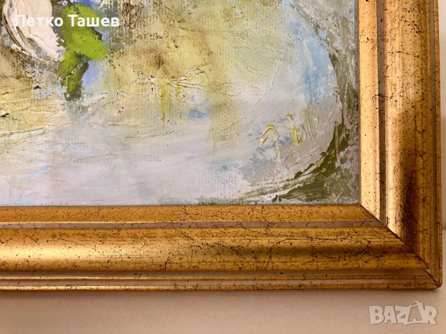 “Бели анемонии“ Маслена Картина, снимка 3 - Картини - 53687780