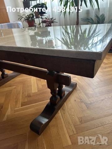 Холова маса с мраморен плот, снимка 3 - Маси - 53888251