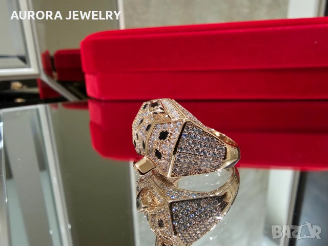 CARTIER Panthere de Cartier Big Rose Gold Diamonds Пръстен, снимка 5 - Пръстени - 52854853