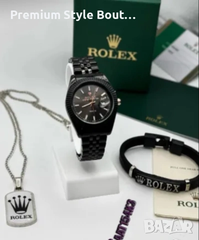 Комплект часовник,гривна и колие Rolex , снимка 7 - Колиета, медальони, синджири - 53942637
