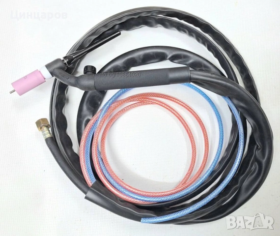 Аргон шланг Тиг-Виг, механичен кран газ, водно охлаждаем, гъвкава глава 