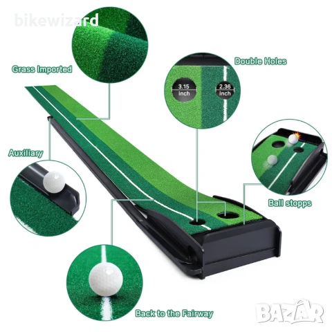 Автоматично връщаща се голф подложка за пътинг за вътрешна/външна употреба с 6 топки за голф НОВО, снимка 5 - Голф - 54033902