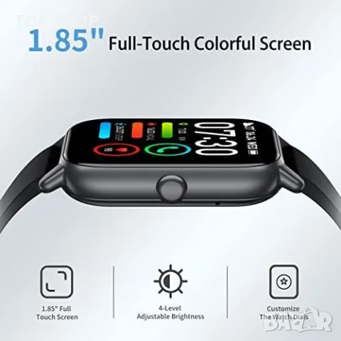 Нов Смарт часовник 1,83 инча за мъже, жени Фитнес тракер Подарък, снимка 2 - Смарт гривни - 49639479