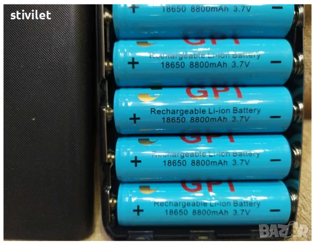 Power Bank Кутия за 8 бр.18650 батерии + фенер НОВО, снимка 16 - Други - 52095632